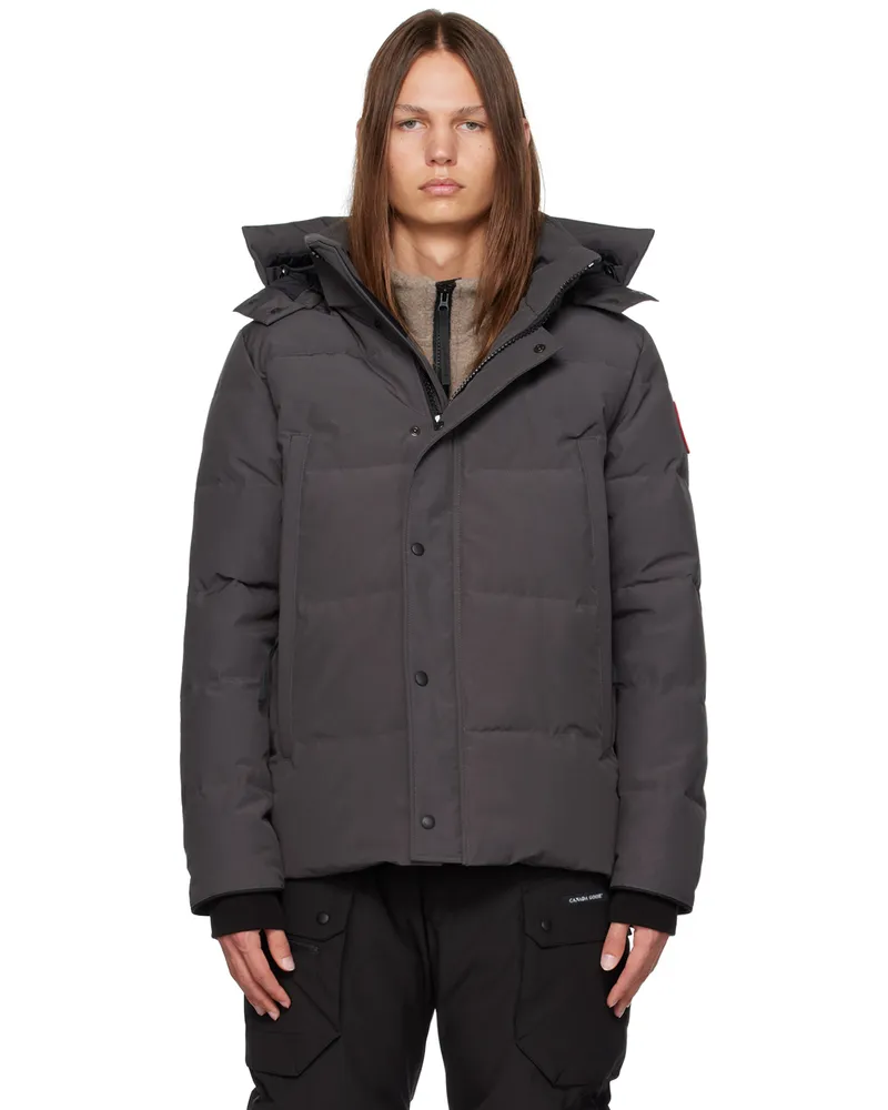 Canada Goose Gray Wyndham Down Jacket Graphite