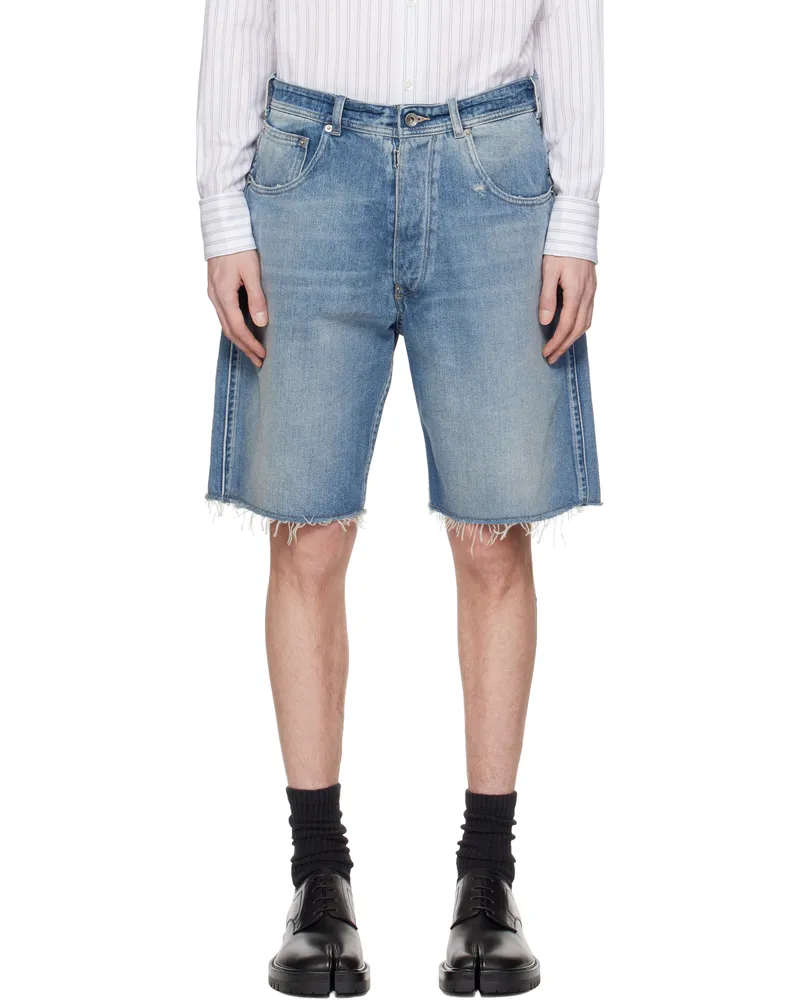 Maison Margiela Blue Cut-Off Denim Shorts 961