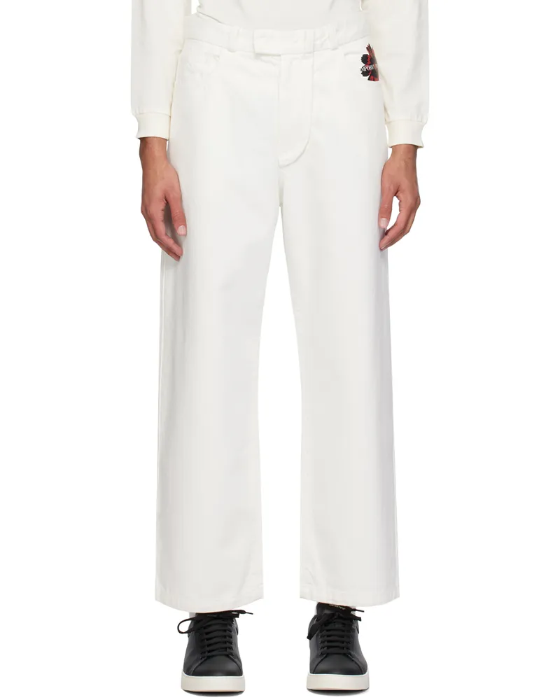 Emporio Armani White Bonded Jeans Bianco