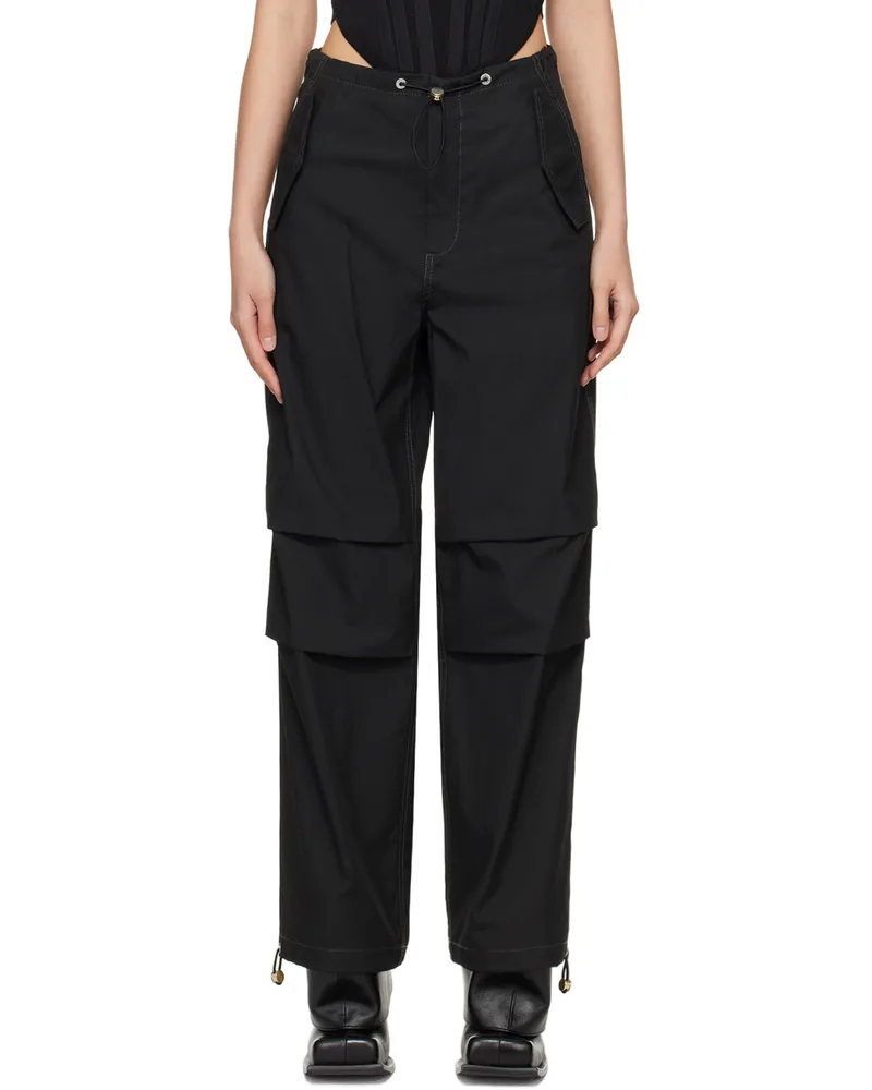 Dion Lee Gray Parachute Trousers Black