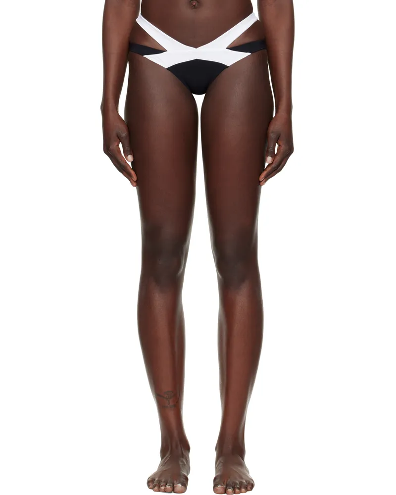 Agent Provocateur Black & White Mazzy Bikini Bottom 001100