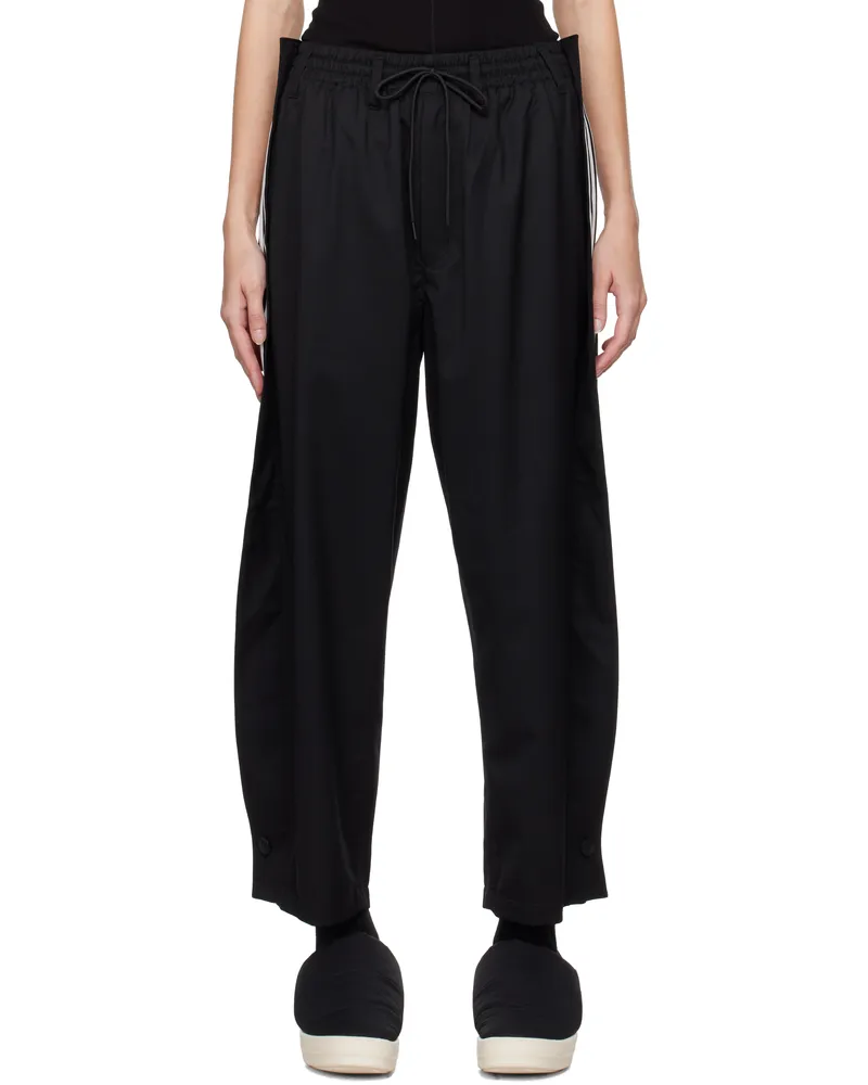 Y-3 Black Refined Wool Track Pants Black