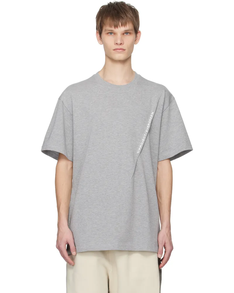 Y/PROJECT Gray Pinched T-Shirt Evergreen
