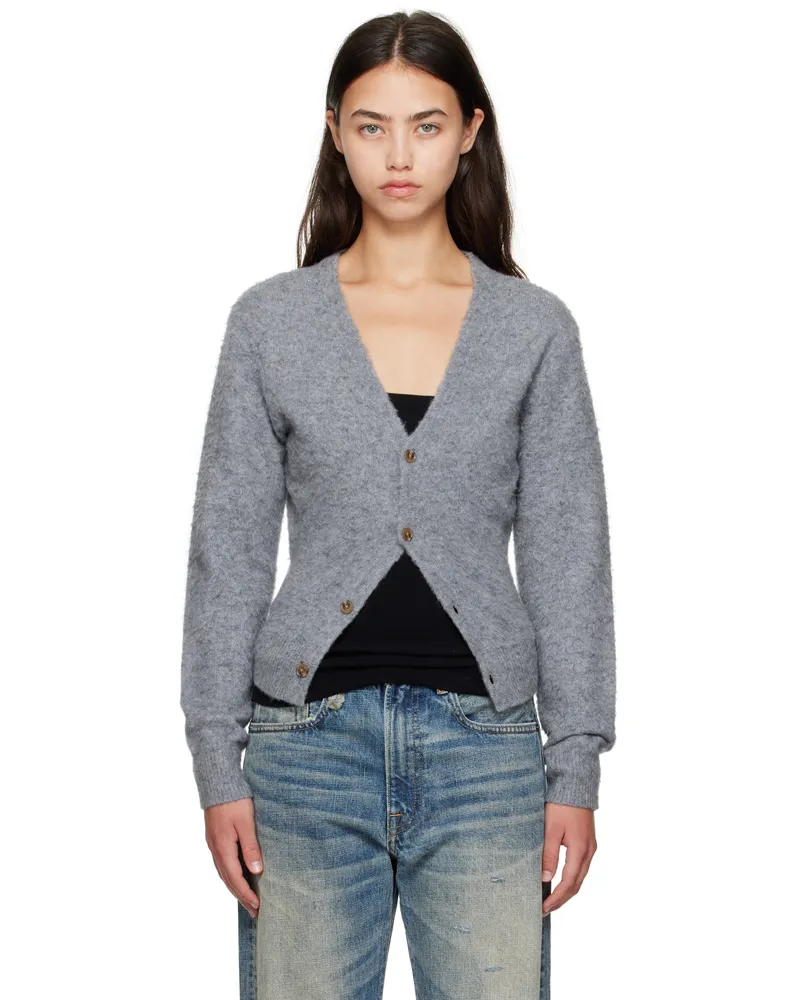 R13 Gray Split Hem Cardigan Light