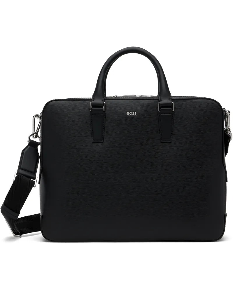HUGO BOSS Black Structured Logo Briefcase 001-black