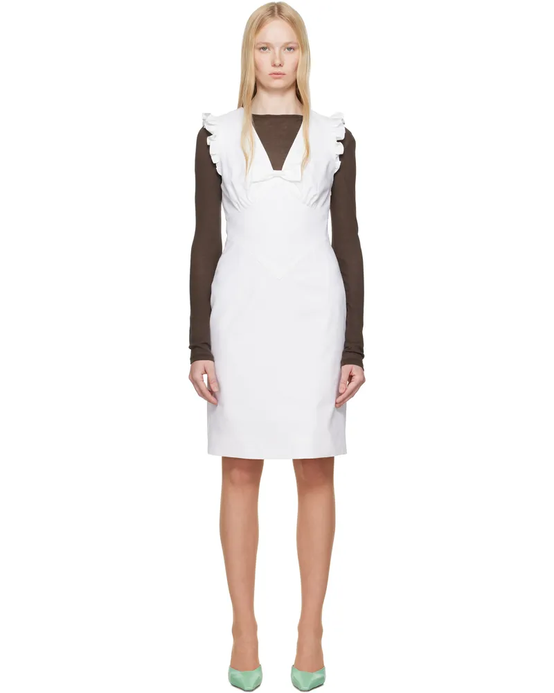 SHUSHU/TONG White Lace Flare Sleeve Midi Dress Wh100
