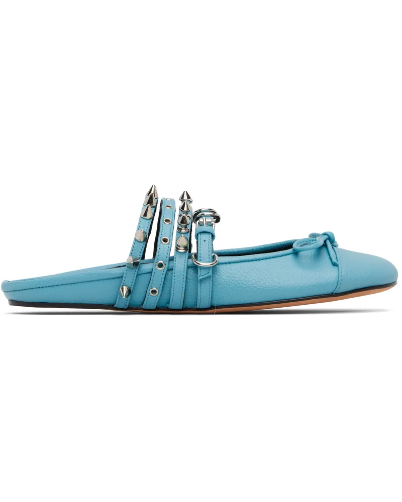 ABRA Blue Spike Ballerina Mules Blue