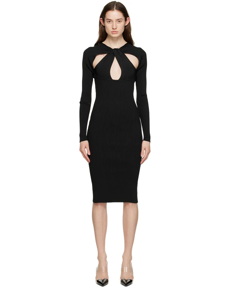 COPERNI Black Twisted Cutout Midi Dress Black
