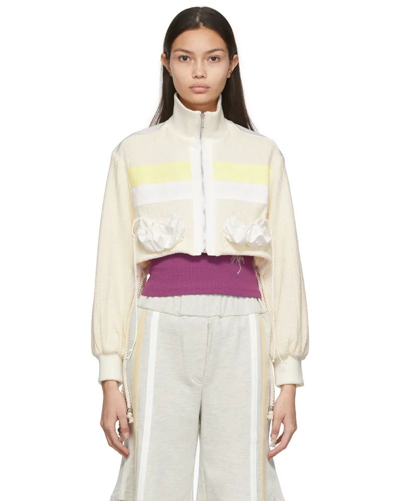 Kijun Off-White Crop Shell Jacket Ivory