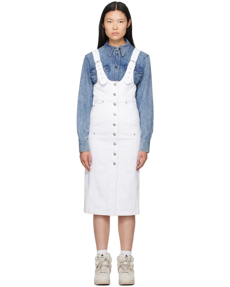 Étoile Isabel Marant White Filipine Denim Midi Dress 20wh