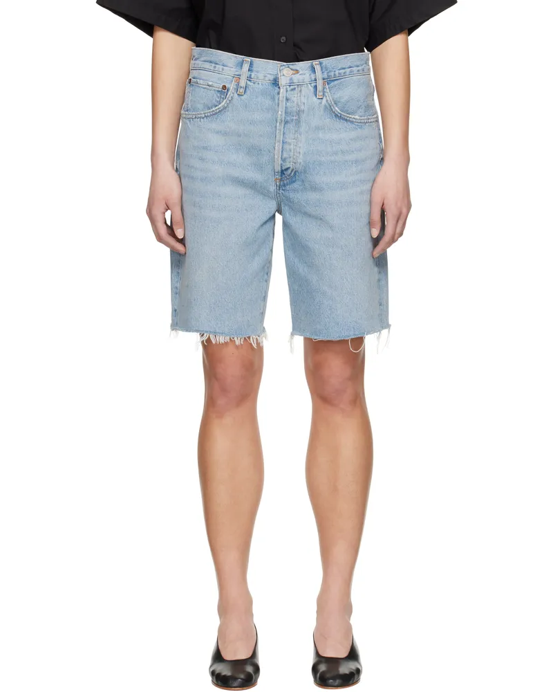 AGOLDE Blue 90's Denim Shorts Force