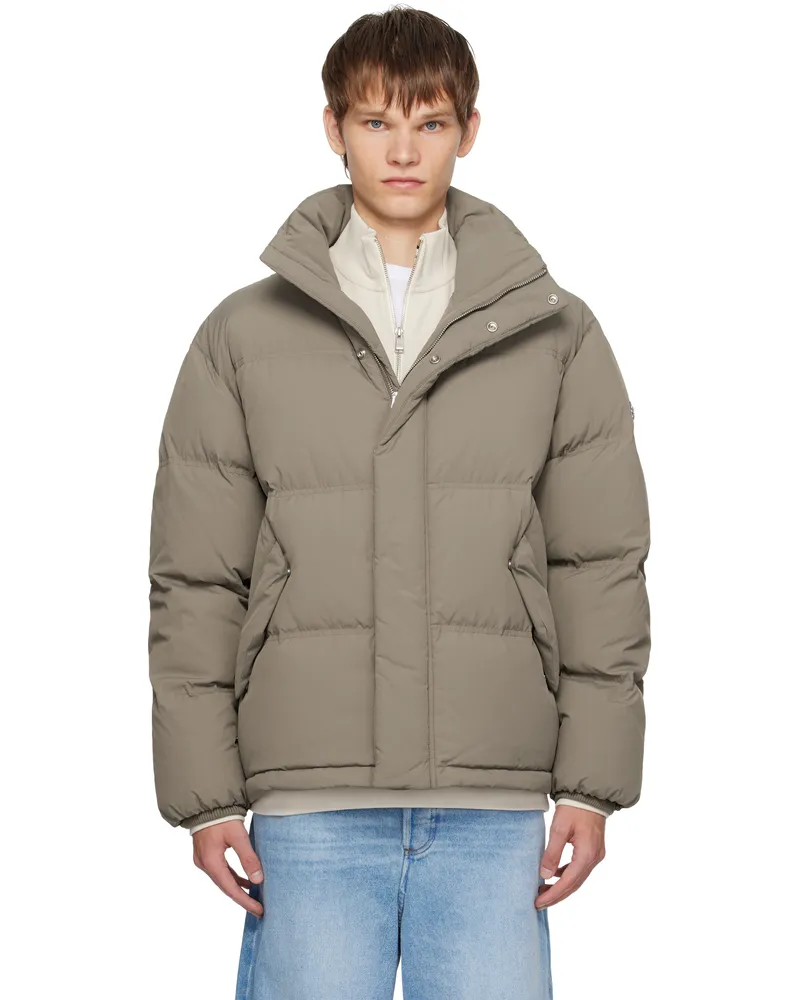 HUGO BOSS Taupe Water-Repellent Down Jacket 245-open