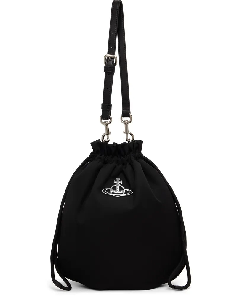 Vivienne Westwood Black Drawstring Pouch Bag N401