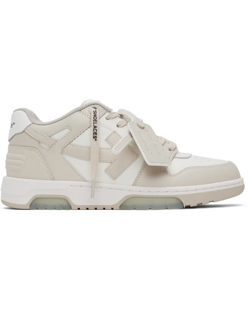 OFF-WHITE White & Beige Out Of Office Sneakers White