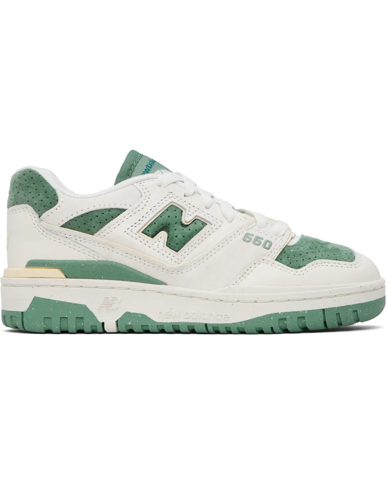 New Balance Off-White & Green BBW550 Sneakers Sea