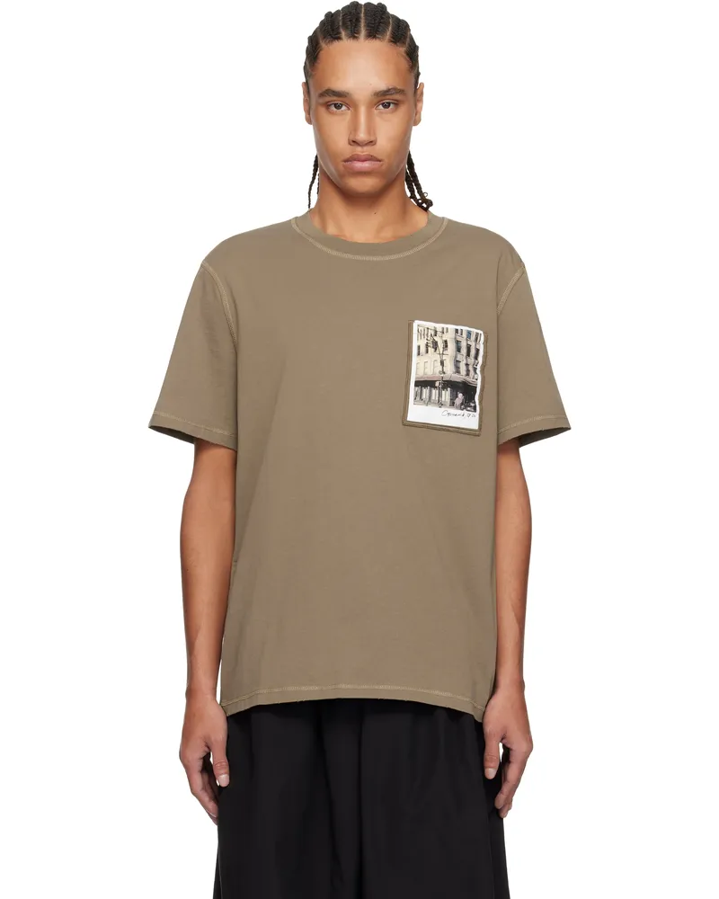 Helmut Lang Brown Postcard: Greenwich T-shirt Brownstone