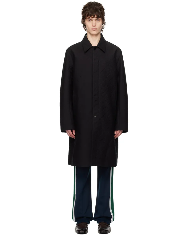 Casablanca Paris Black Jacquard Car Coat Black