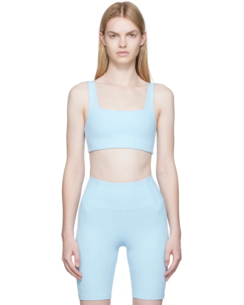 Girlfriend Collective Blue Tommy Sport Bra Bluebell