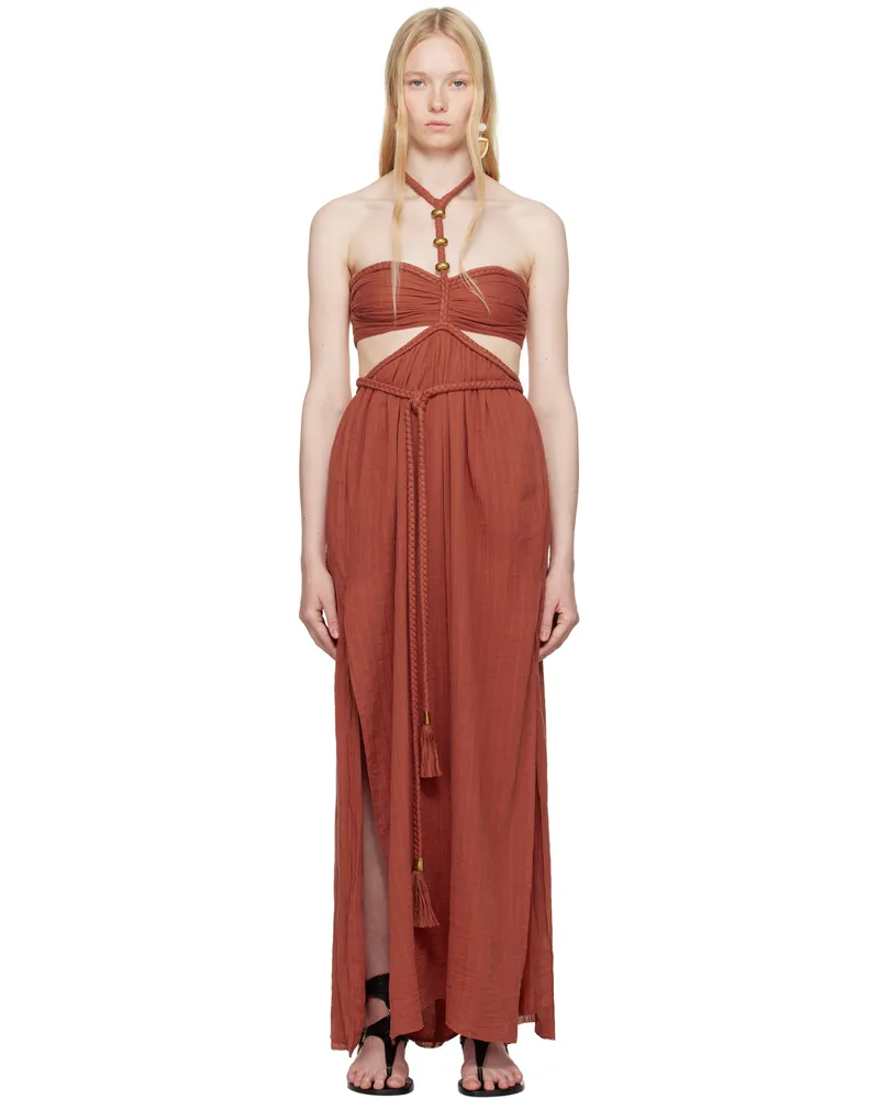 Isabel Marant Orange Justine Maxi Dress Burnt