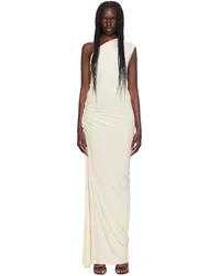 ATLEIN SSENSE Exclusive Off-White Asymmetric Ruched Single-Shoulder Maxi Dress Coa