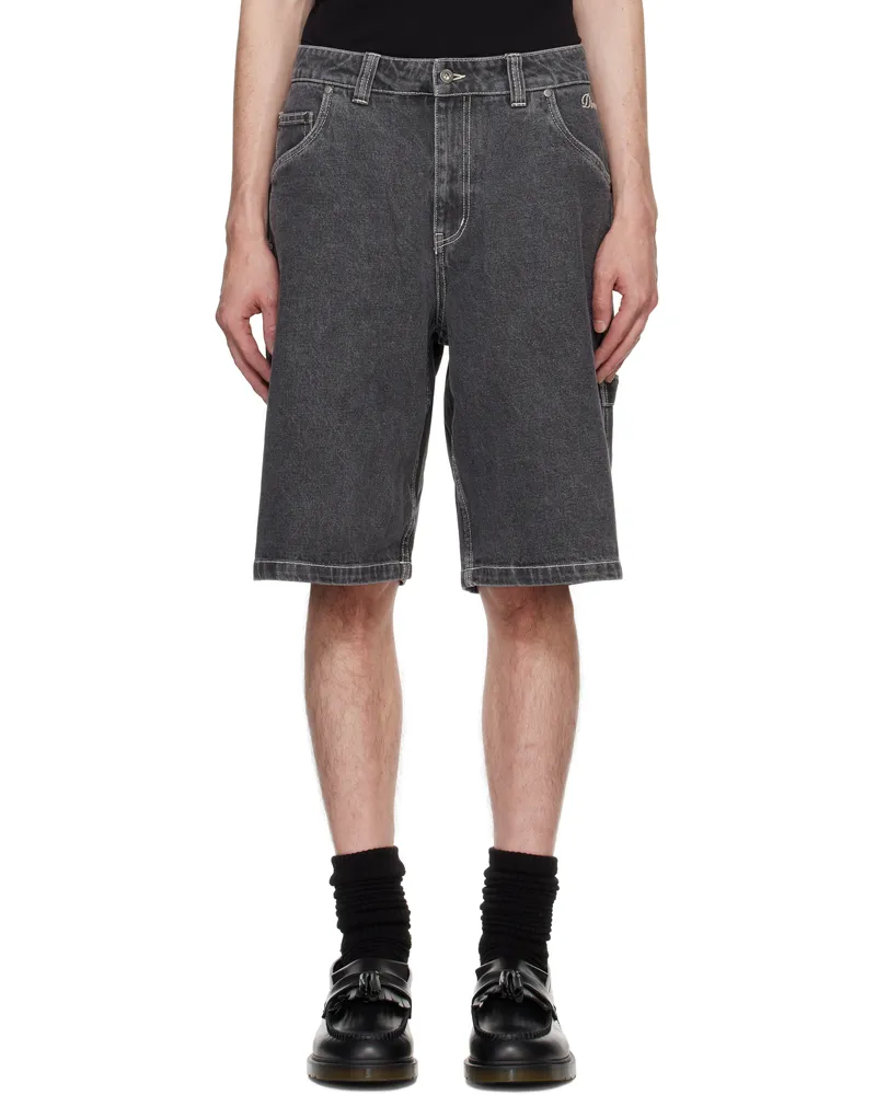 Dime Black Classic Denim Shorts Faded