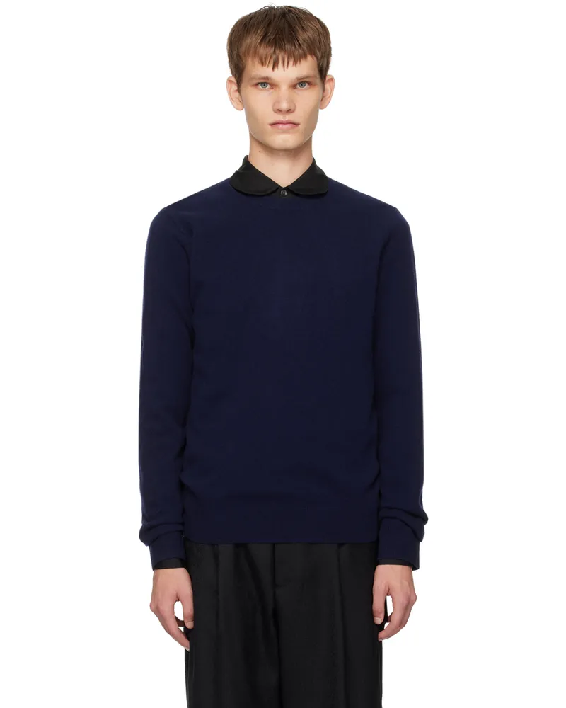 Comme des Garçons Navy Crewneck Sweater 2
