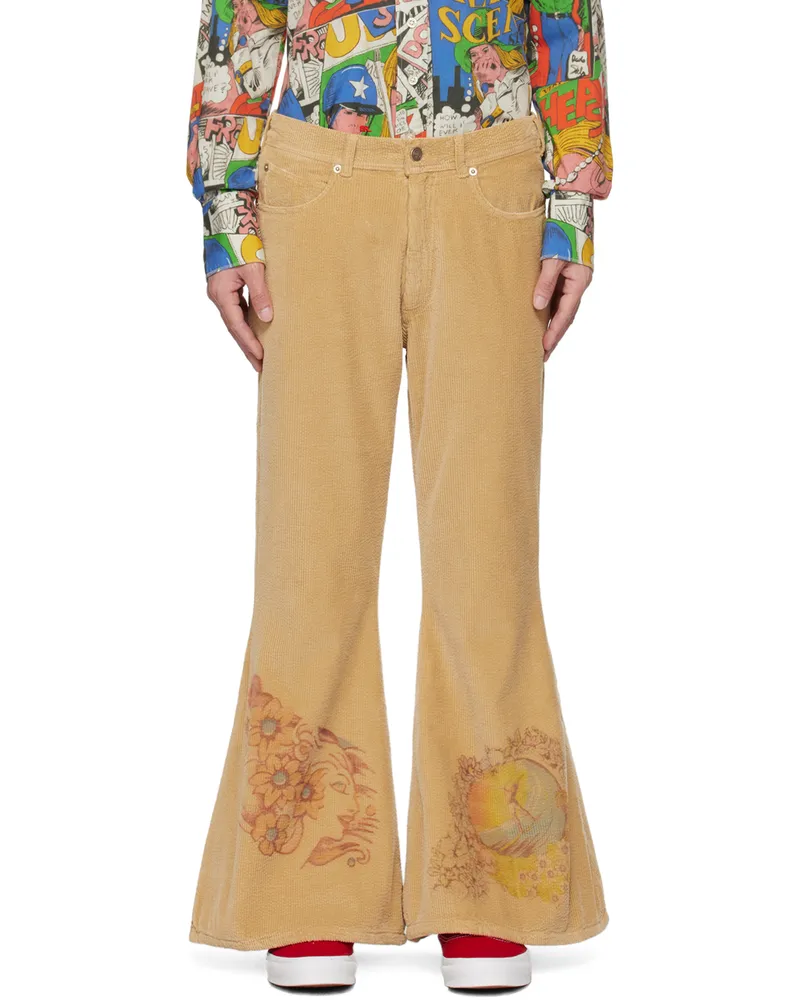 ERL Beige Flared Trousers Beige