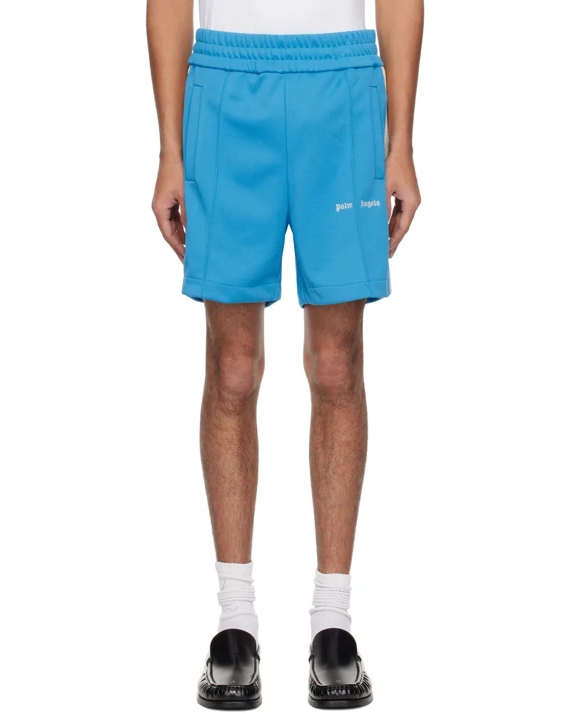 Palm Angels Blue Classic Logo Track Shorts Light