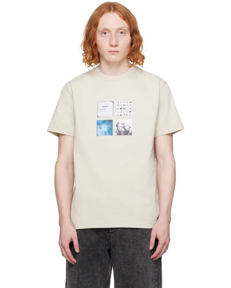 Adererror Beige Patch T-Shirt Ivory
