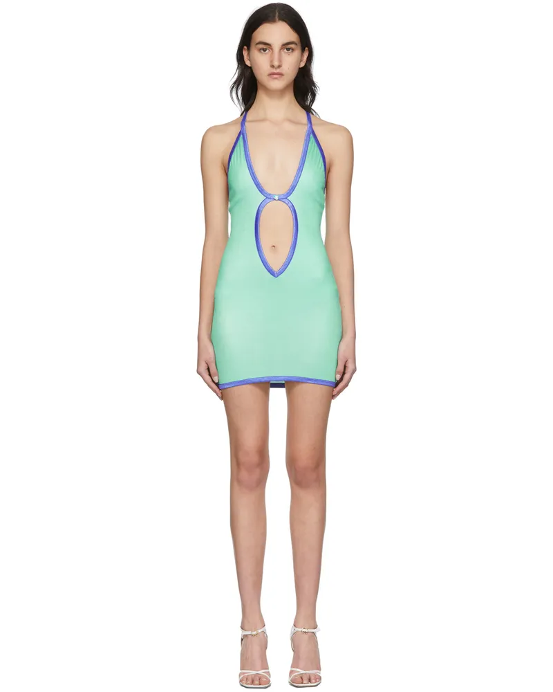 Poster Girl SSENSE Exclusive Green Regina Playsuit Dress Solid