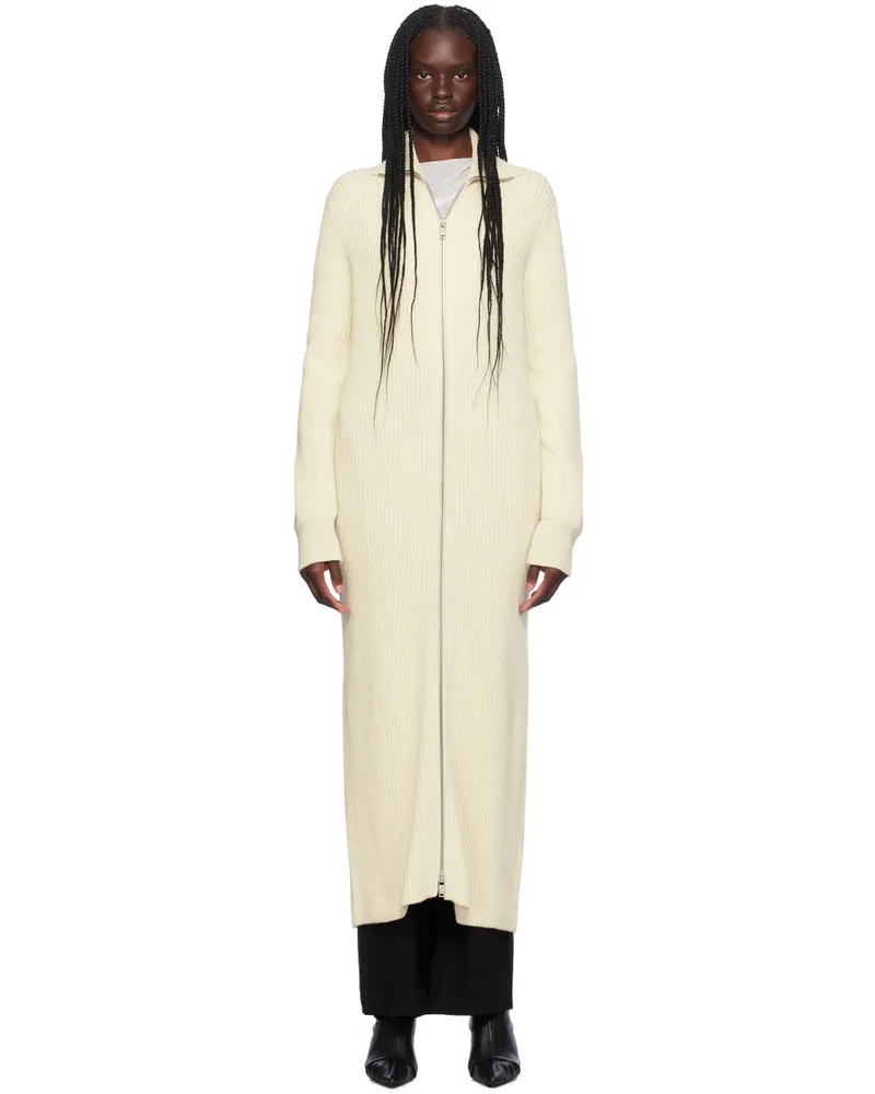 Jil Sander Off-White Zip-Up Cardigan 106