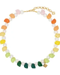 Casablanca Paris Gold & Multicolor Shell & Pearl Necklace Gold