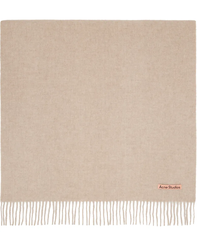 Acne Studios Beige Fringe Wool Oversized Scarf 633