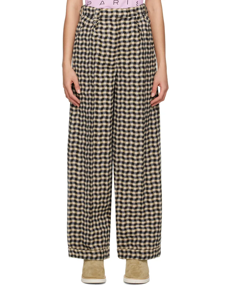 Kenzo Black & Beige Kenzo Paris Tailored Trousers 87