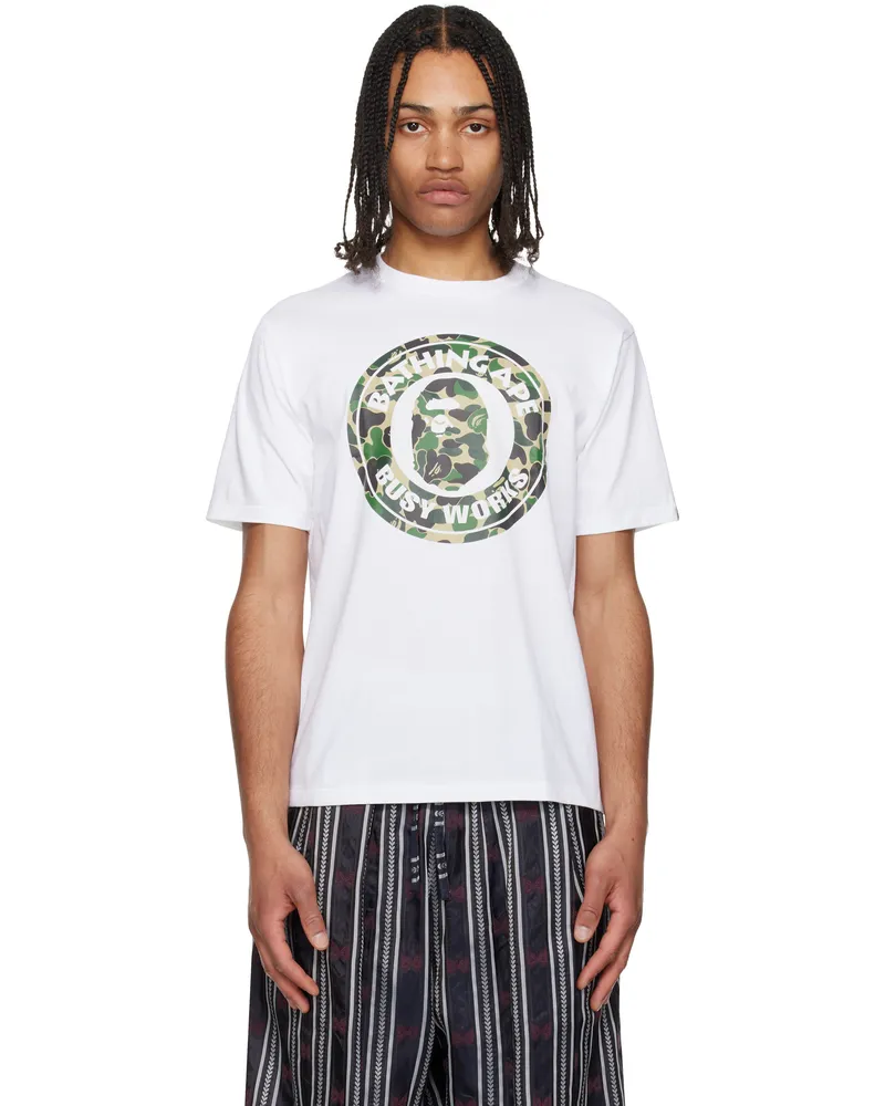BAPE White ABC Camo Busy Works T-shirt Wh0