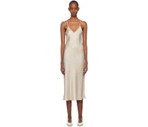 Beige 90's Midi Dress