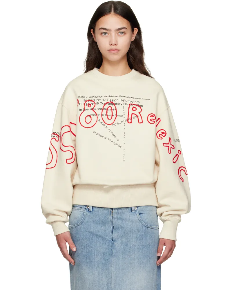 BLESS Beige Reflexic Multicollection Sweatshirt Ecru
