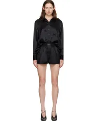 Alexander Wang Black Button-Up Romper Black