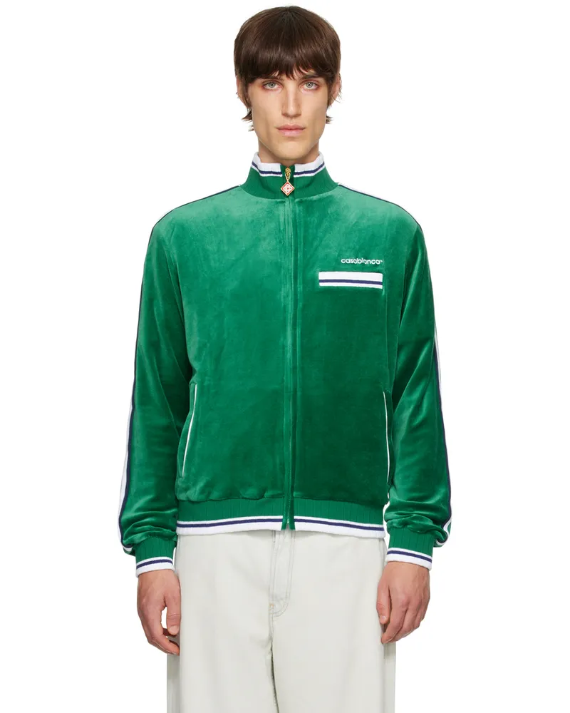 Casablanca Paris Green Striped Jacket Evergreen