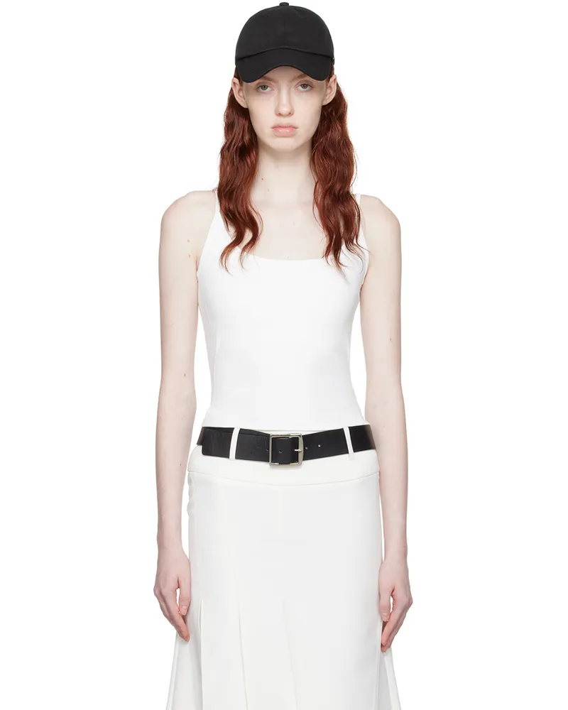 Fax Copy Express White Deep U-Cut Tank Top White