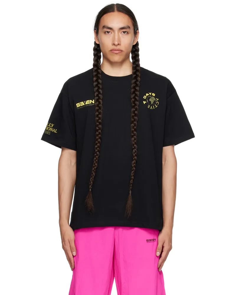 7 DAYS Active Black Graphic T-Shirt 001