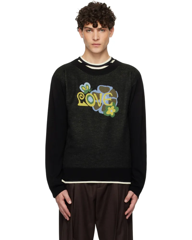 Anna Sui Black Knitwear 'Love' Sweater