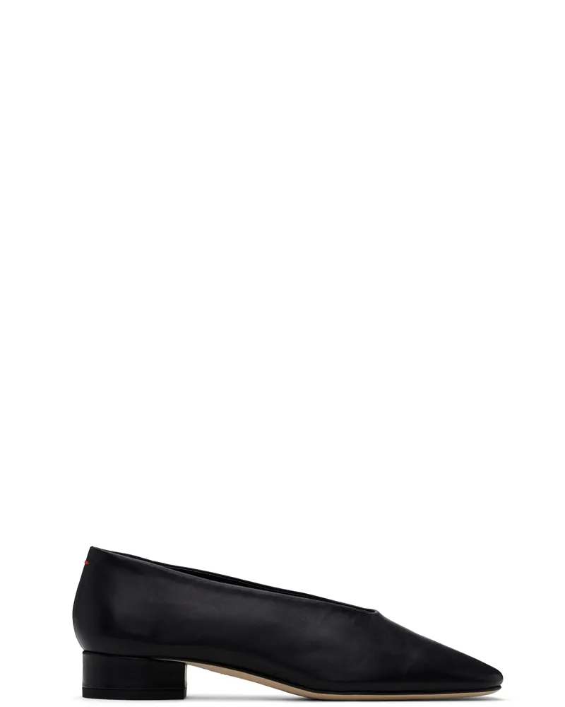 aeyde Black Delia Leather Ballerina Flats Black