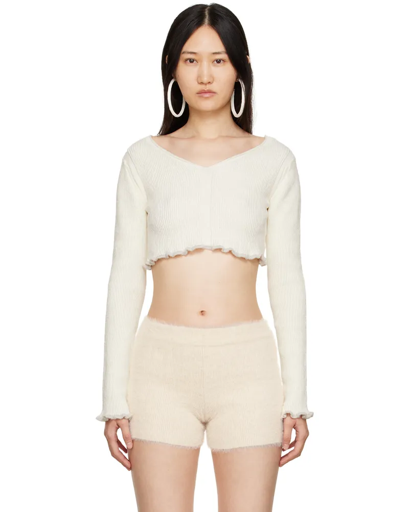 Jacquemus Off-White & Taupe 'La Maille Santon' Sweater 110