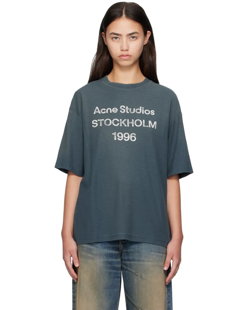 Acne Studios Navy Logo T-shirt Bpa