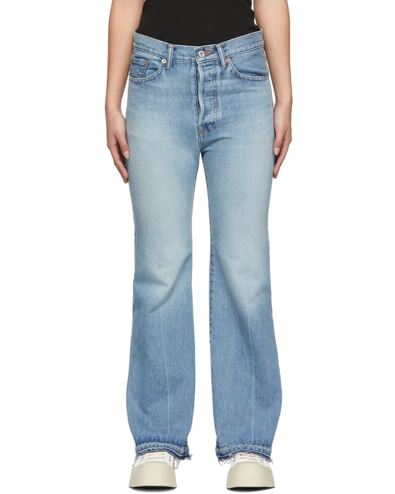 Doublet Blue Recycled Flared Jeans Indigo