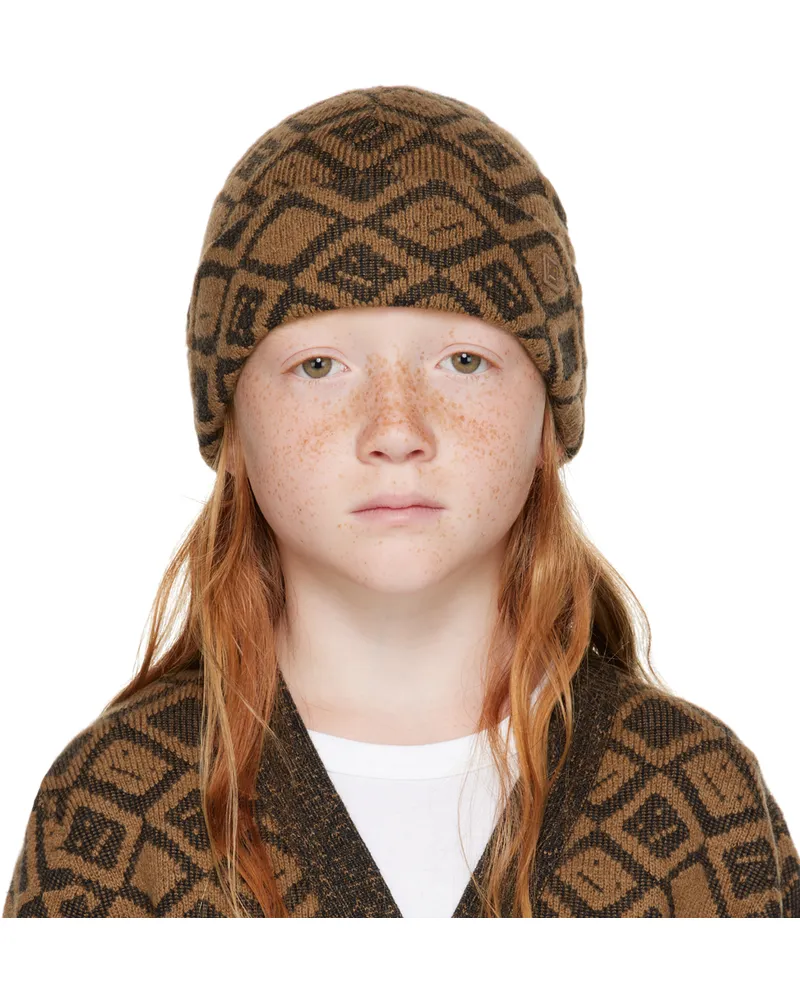 Acne Studios Kids Brown Tiles Beanie D40015-