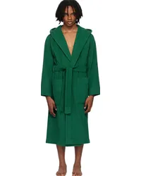 TEKLA Green Hooded Bathrobe Teal