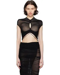 Thierry Mugler Black Cropped T-Shirt Black