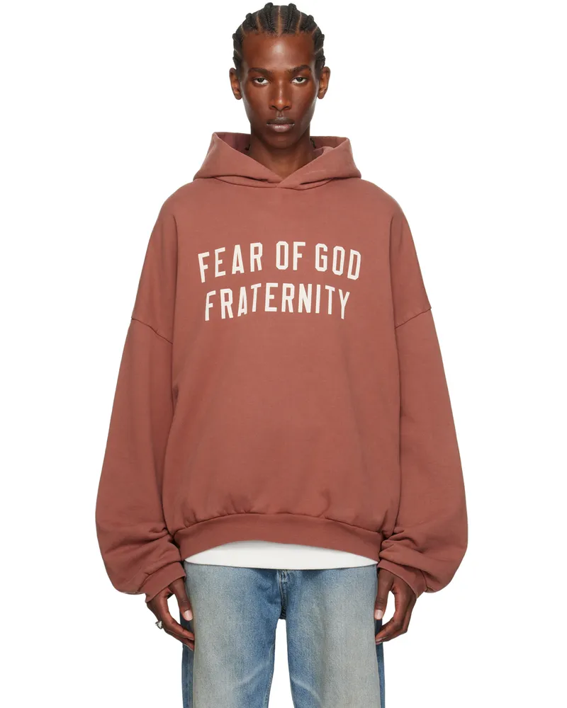 Fear of God Burgundy Heavyweight Hoodie Crimson